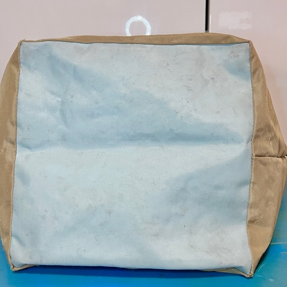 SOLD! Herve Chapelier ~LARGE~Beige & Mint 2 Color~Nylon Tote Bag (orig $149) - Picture 6 of 7